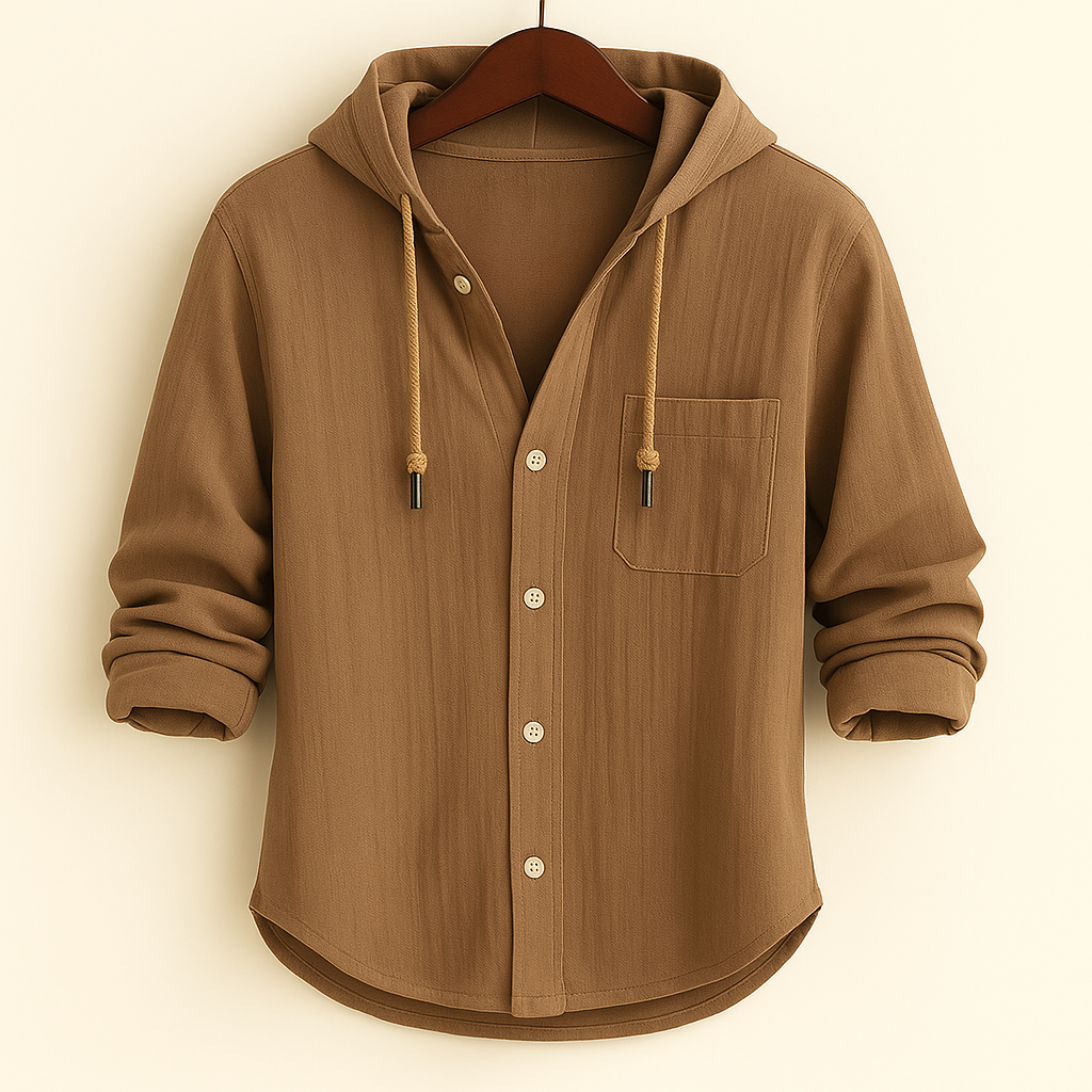 ROSSI SHIRT | LUXURY SOFT COTTON SHIRT WITH HOOD