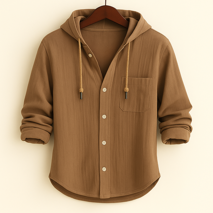 ROSSI SHIRT | LUXURY SOFT COTTON SHIRT WITH HOOD