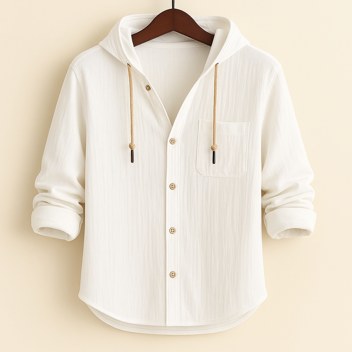 ROSSI SHIRT | LUXURY SOFT COTTON SHIRT WITH HOOD