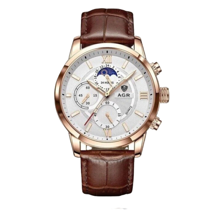Luxury Moon Phase Quartz Wrist Watch
