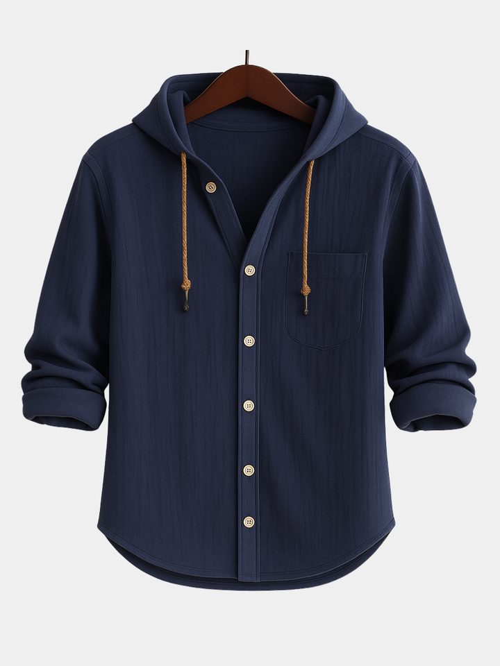 ROSSI SHIRT | LUXURY SOFT COTTON SHIRT WITH HOOD