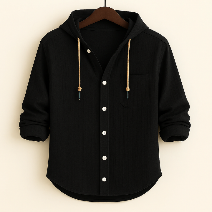 ROSSI SHIRT | LUXURY SOFT COTTON SHIRT WITH HOOD