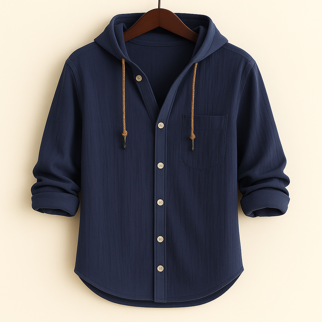 ROSSI SHIRT | LUXURY SOFT COTTON SHIRT WITH HOOD