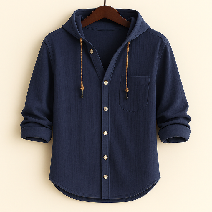 ROSSI SHIRT | LUXURY SOFT COTTON SHIRT WITH HOOD
