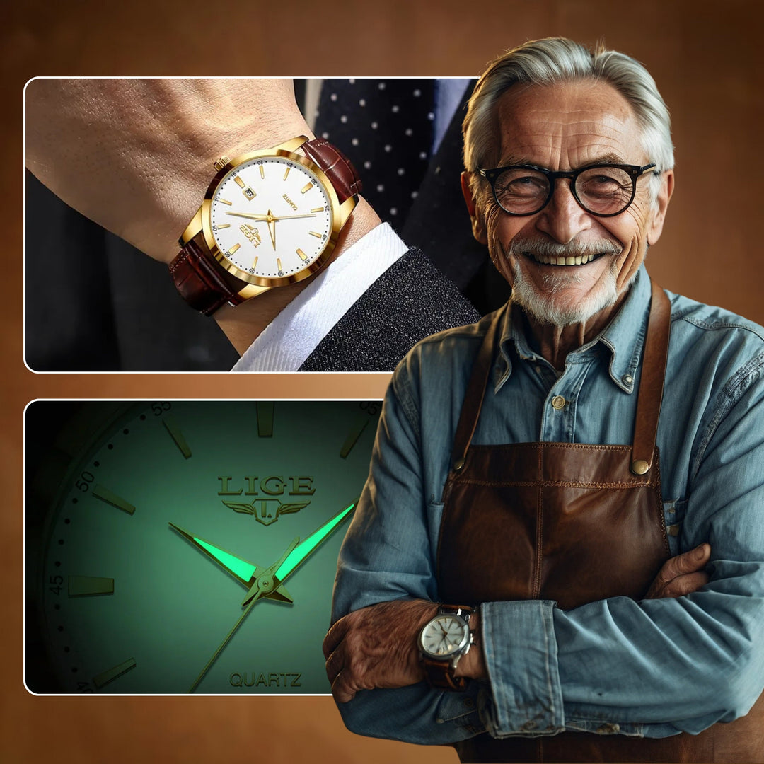 Gold Luxury Military Inspired Wrist Watch