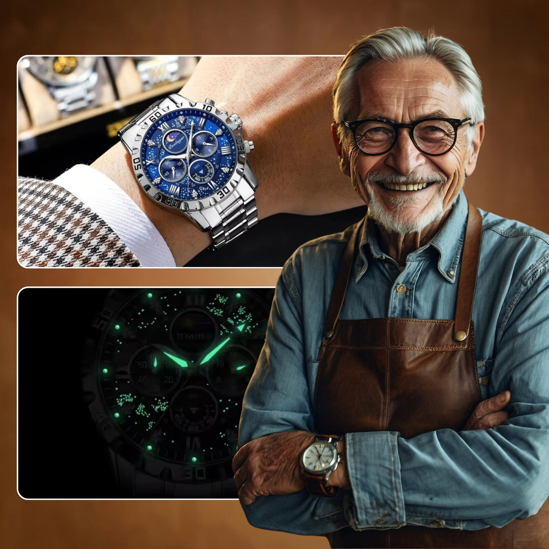 Military Inspired Metal Strap Wrist Watch