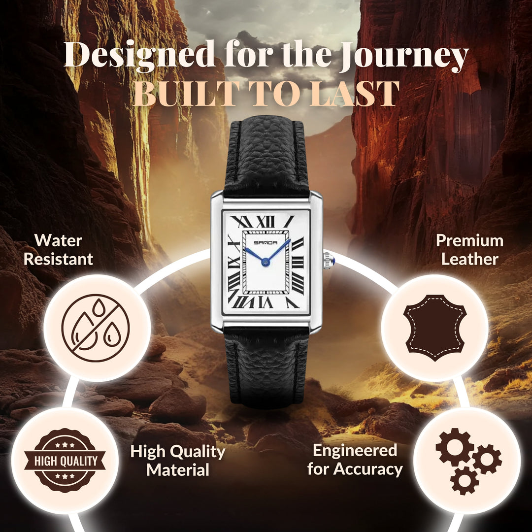 Square Dial For Couples Wrist Watch