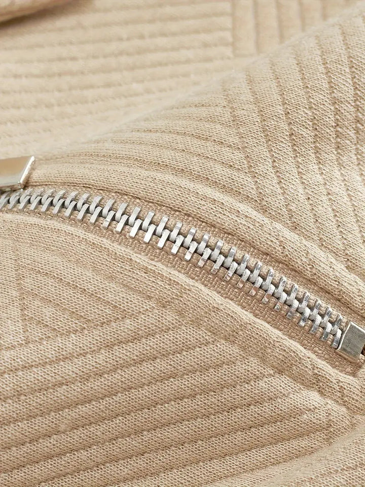 James™ - Vintage Geometric Design Sweater With Zipper