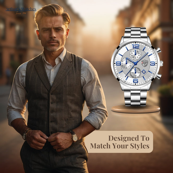 Executive Stainless Steel Wrist Watch