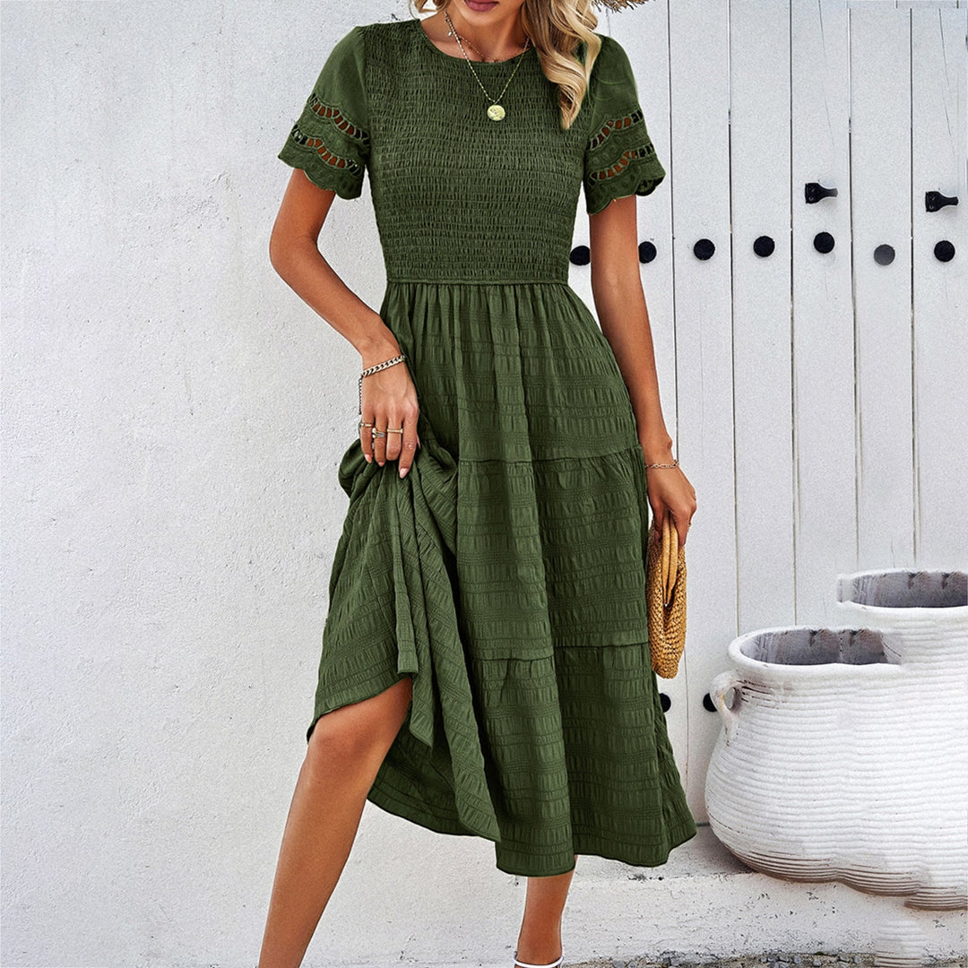Leah | Smocked Tummy-Flattering Midi Dress