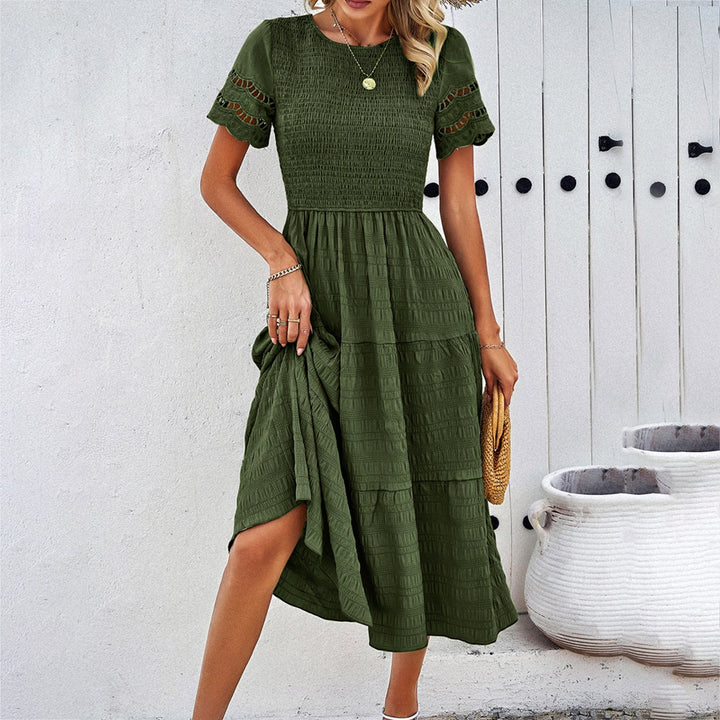 Leah | Smocked Tummy-Flattering Midi Dress