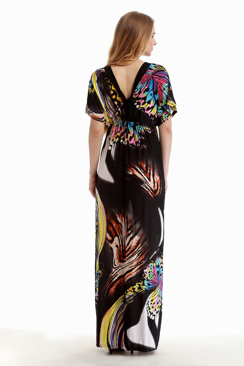 Ella | Tummy-Flattering Butterfly Maxi Dress