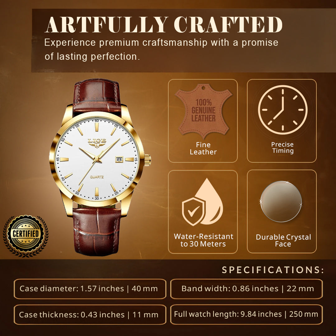 Gold Luxury Military Inspired Wrist Watch