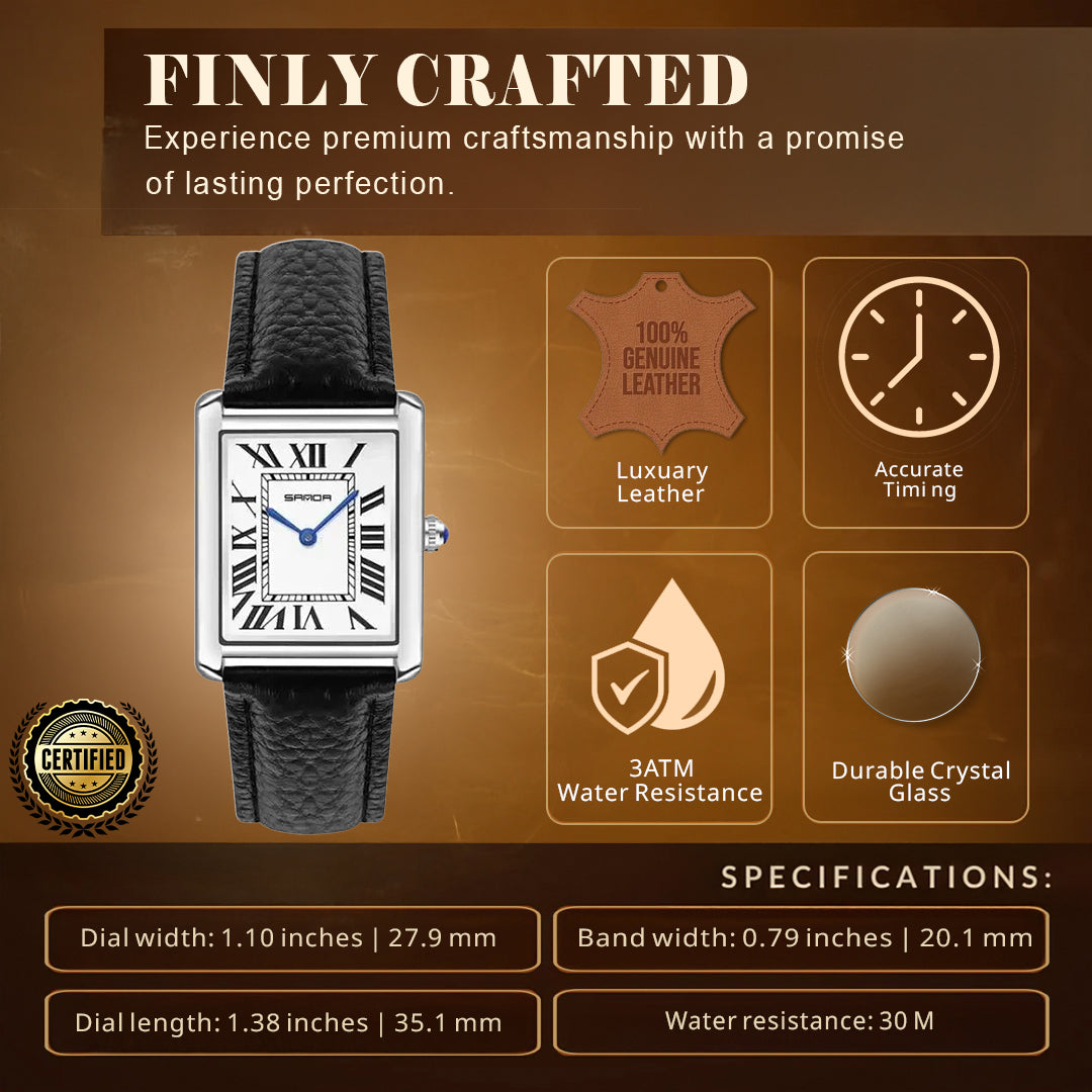 Square Dial For Couples Wrist Watch