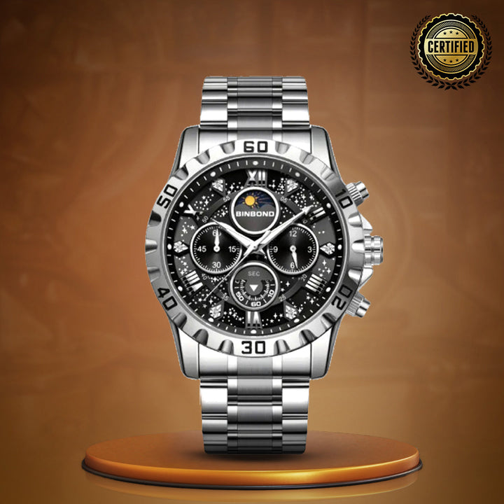 Military Inspired Metal Strap Wrist Watch