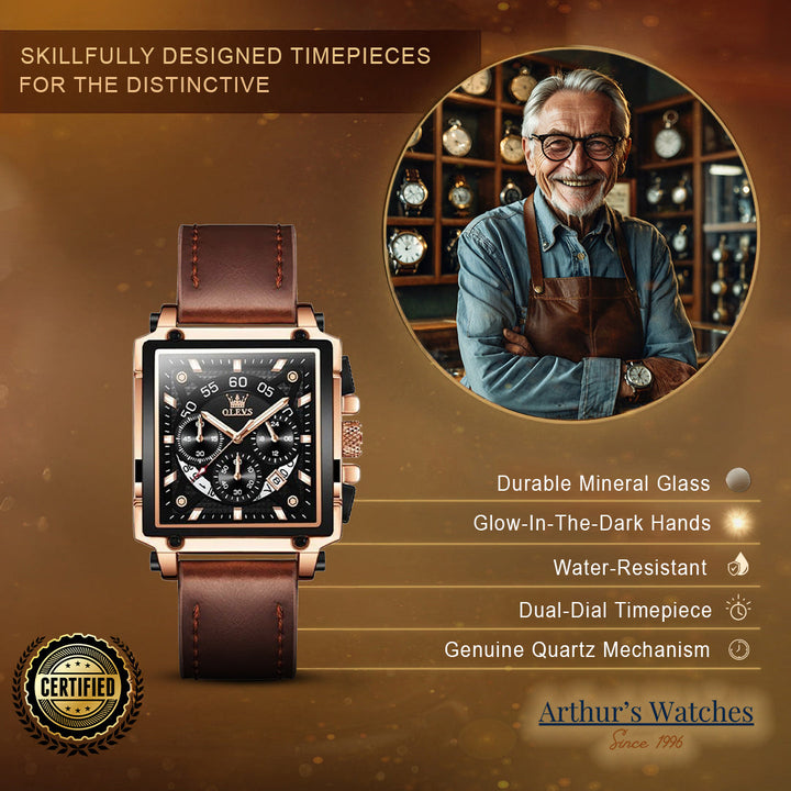 Square Dial Wrist Watch