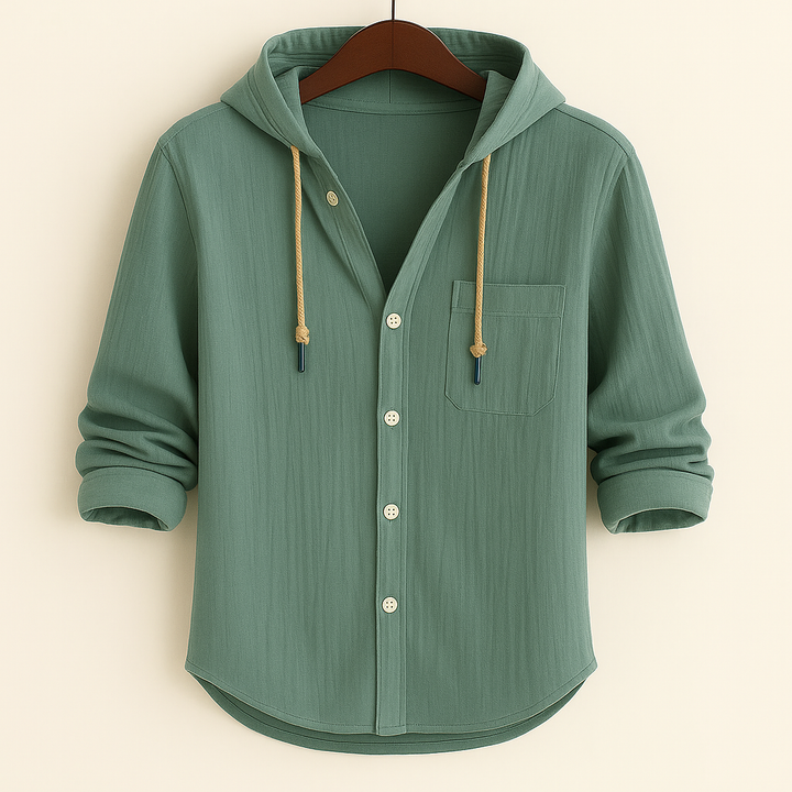 ROSSI SHIRT | LUXURY SOFT COTTON SHIRT WITH HOOD