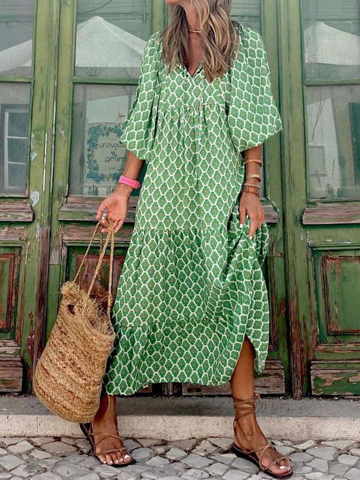 Paisley | Boho Breeze V-Neck Maxi Dress