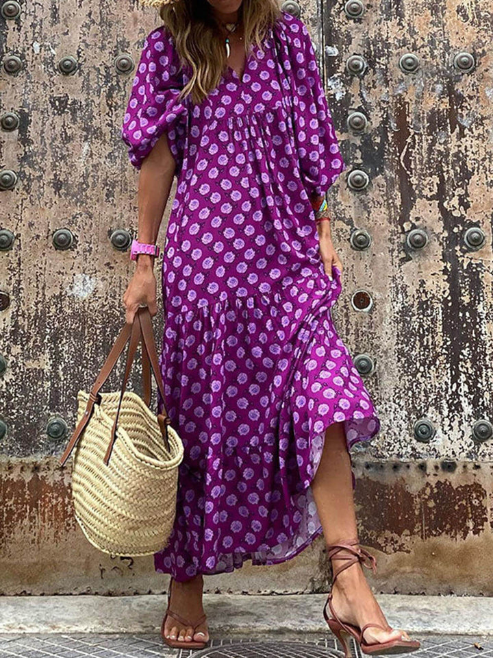 Paisley | Boho Breeze V-Neck Maxi Dress