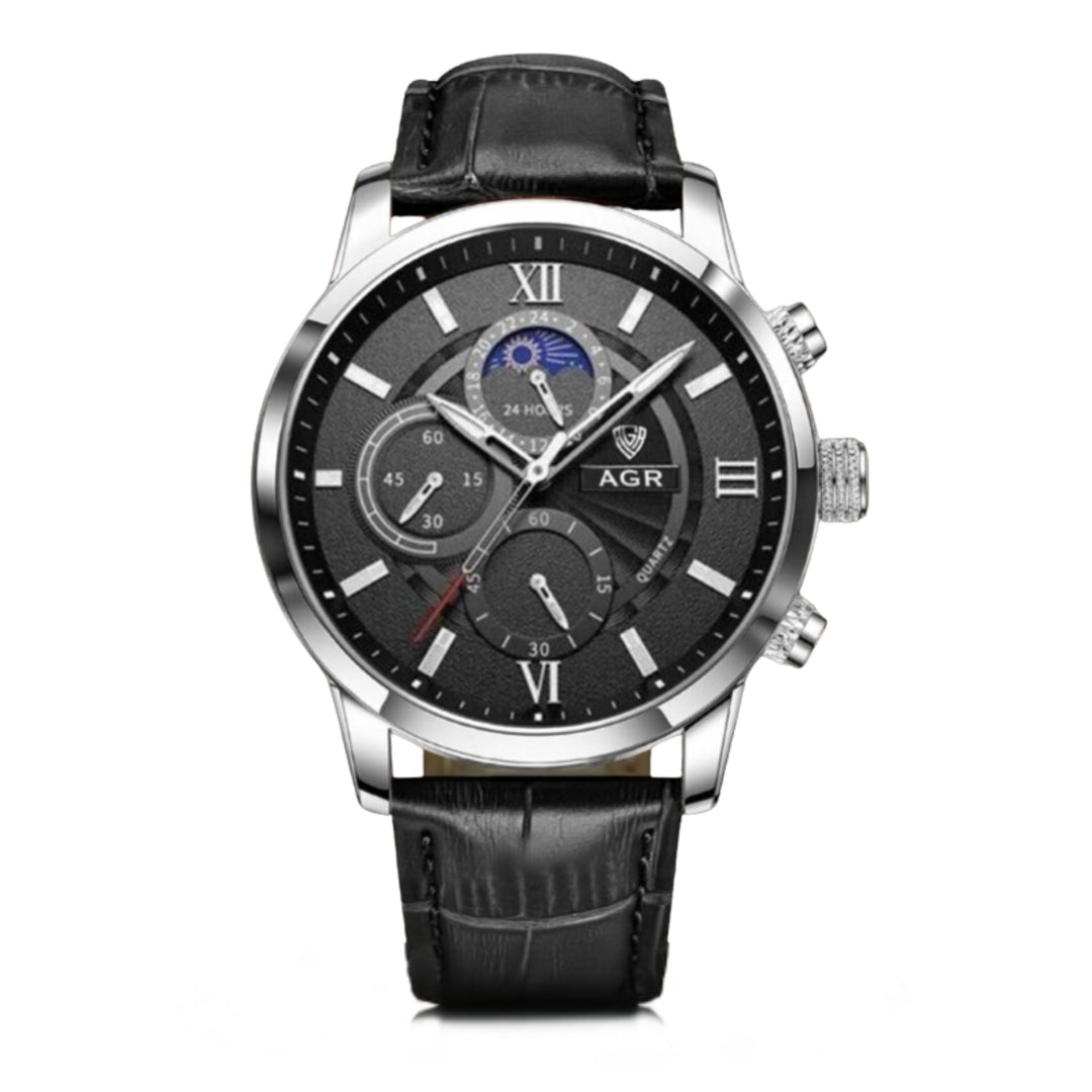 Luxury Moon Phase Quartz Wrist Watch
