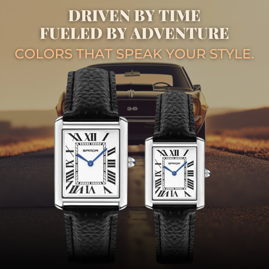 Square Dial For Couples Wrist Watch