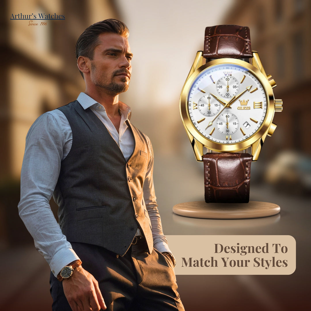 Luminous Sporty Chronograph Wrist Watch