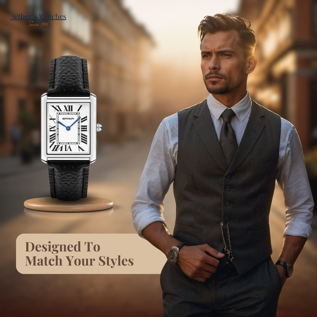 Square Dial For Couples Wrist Watch