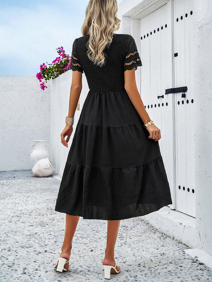 Leah | Smocked Tummy-Flattering Midi Dress