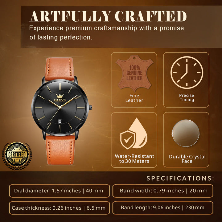 Ultra Thin Minimalist Wrist Watch