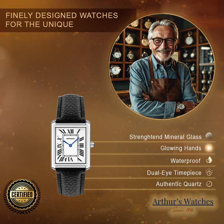 Square Dial For Couples Wrist Watch