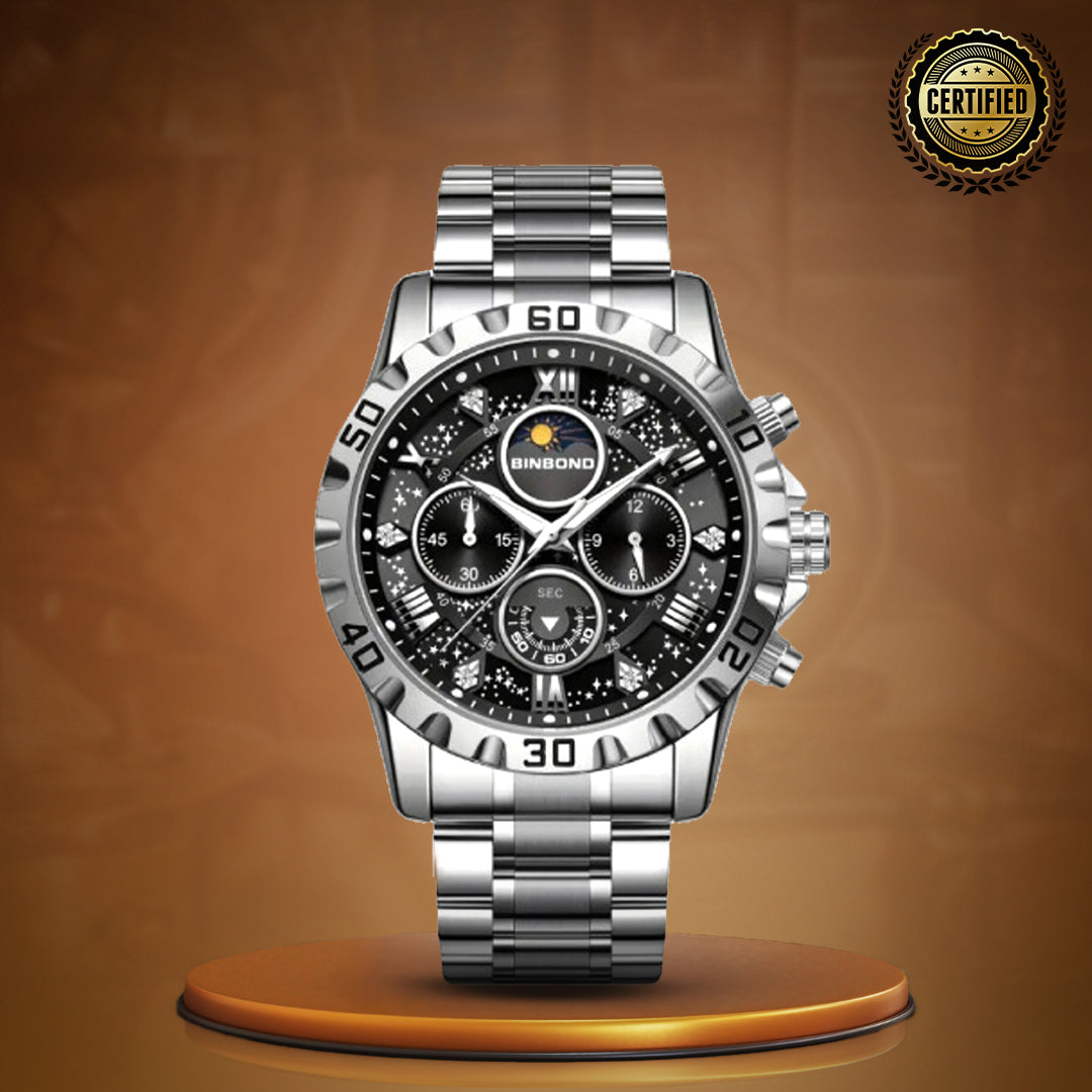 Military Inspired Metal Strap Wrist Watch