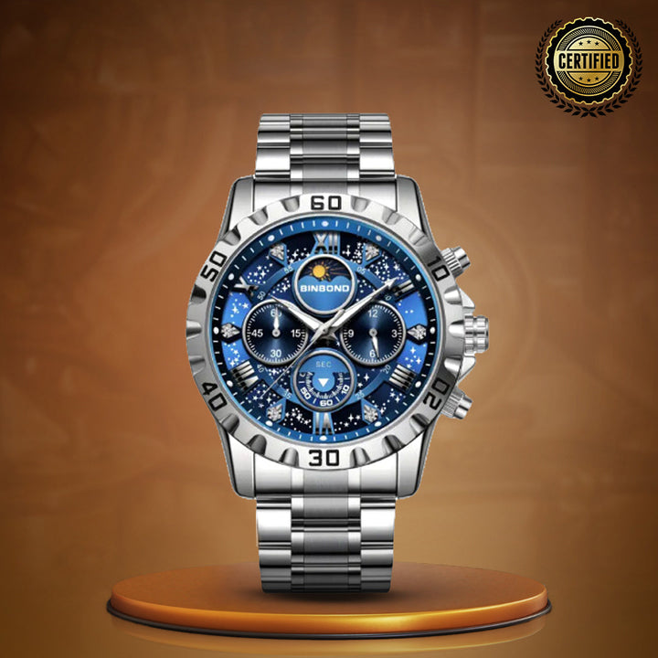 Military Inspired Metal Strap Wrist Watch