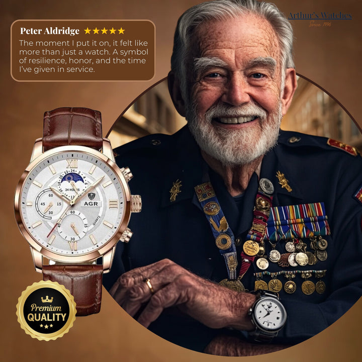 Luxury Moon Phase Quartz Wrist Watch